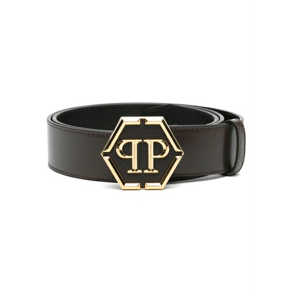 フィリップ飾り気の無い メンズ 三尺帯 添え物 Logo-buckle belt Brown