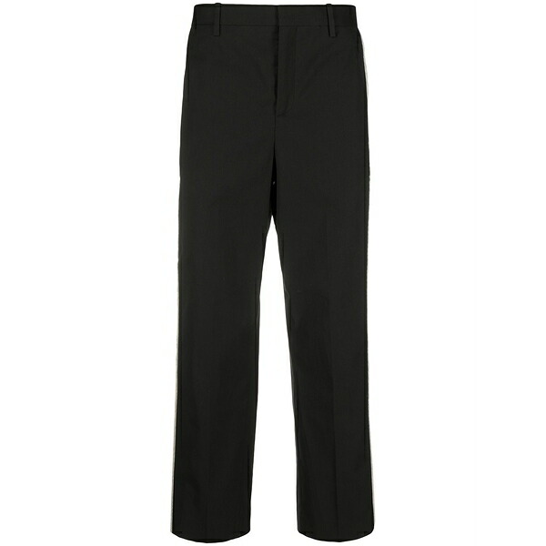ニールバレット メンズ 心地よいズボン下 ボトムス Contrasting side panel cropped trousers Black