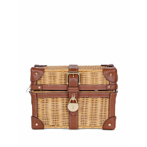 ラルフローレン レディース ショルダーバッグ 御徒面子 Leather-trim shoulder bag Neutrals