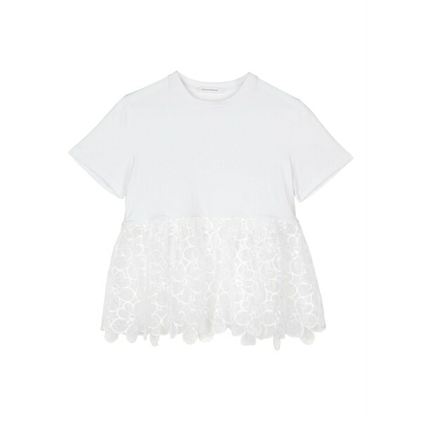 セシリー・バンセン レディース ティーシャツ トップス Conni lace-panel t-shirt White