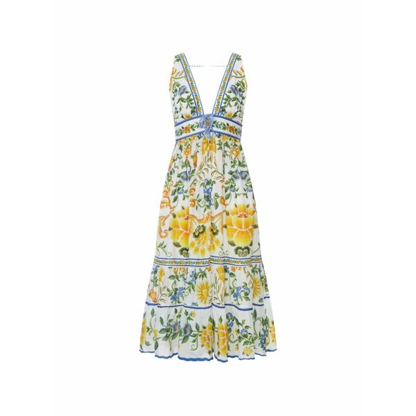 ファーム リオ レディース ワンピース トップス Emily floral tapestry midi dress White｜asty 61,490円
