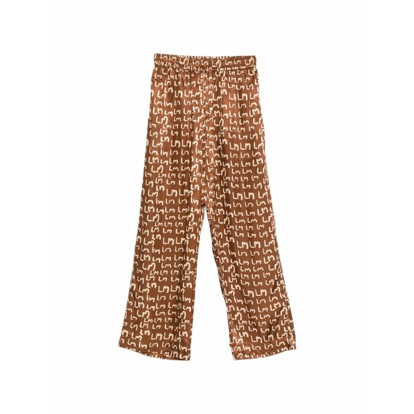 リーマシュー レディース 心地好いズボン下 ボトムス Logo-pattern trousers Brown