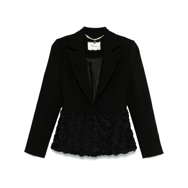 ニッサ レディース 上衣＆上衣 アウター Flower-appliqu￡ blazer  Black