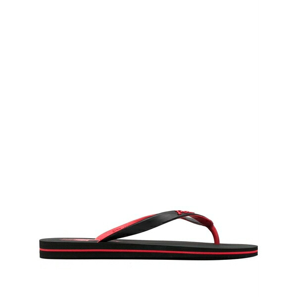 ラルフローレン メンズ サンダル シューズ Logo-patch flip flops Black