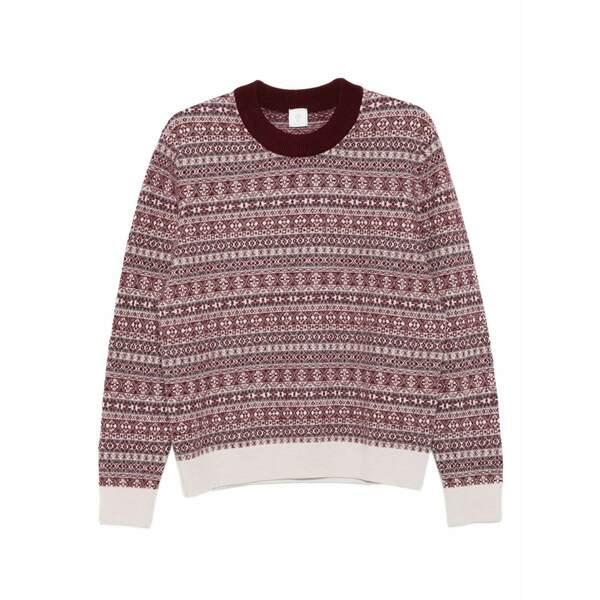 イレブンティ メンズ 編み物\u0026ティーシャツ アウター Jacquard crew-neck sweater Red