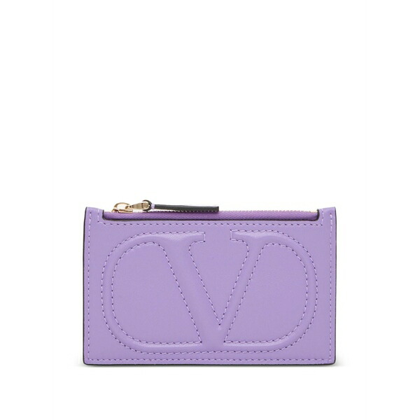 ヴァレンティノ ガラヴァーニ レディース 金入れ 付属物 Vlogo walk zip card holder インチ nappa Purple