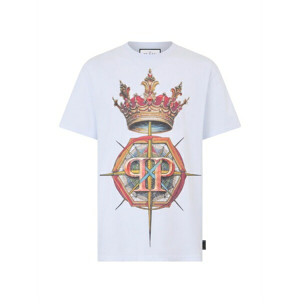 フィリップ飾り気のない メンズ ティーシャツ トップス Crown-print t-shirt White