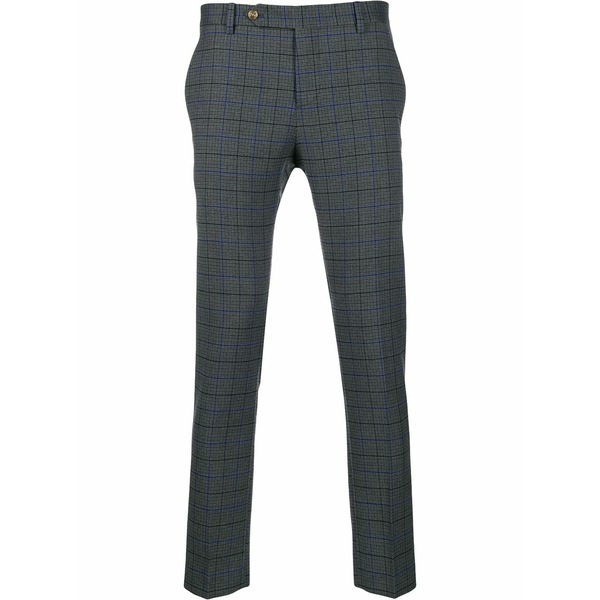 アントレ アミ メンズ カジュアルパンツ ボトムス Slim-fit checked trousers Grey｜asty