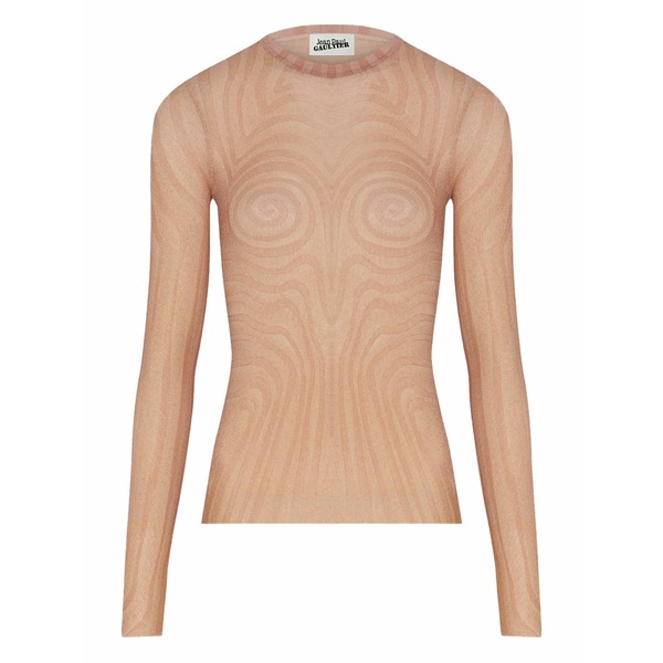 ジャン極点 ゴルチエ レディース ティーシャツ トップス Spiral-print top Neutrals