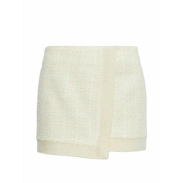 バルマン レディース スコート ボトムス Tweed wrap mini skirt Neutrals