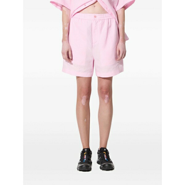 食麺麭ガイア レディース 心地よいズボン下 ボトムス Elastic-waist shorts Pink