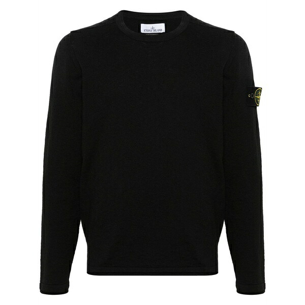 ストーンアイランド メンズ 編み物\u0026プルオーバー アウター Logo-patch sweater Black