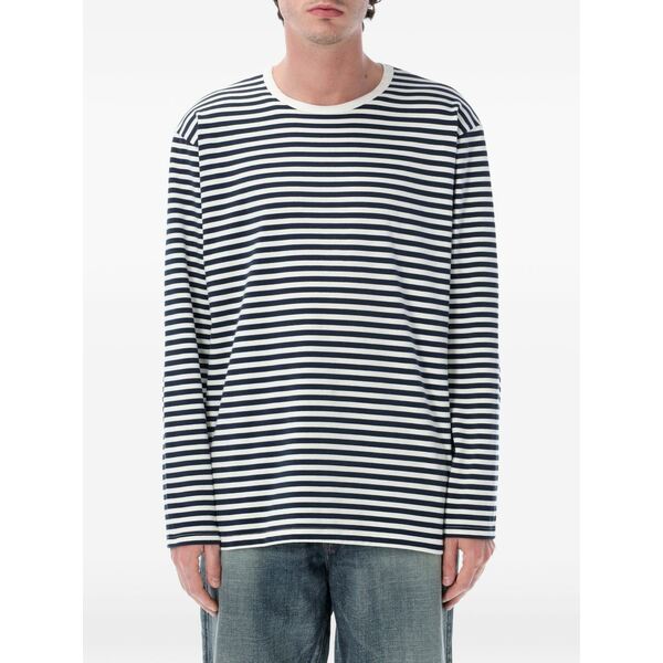 ナナミカ メンズ ティーシャツ トップス Striped long-sleeve t-shirt Blue