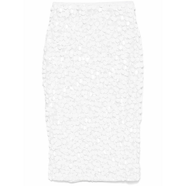 パロッシュ レディース スコート ボトムス Sequinned MIDI skirt White
