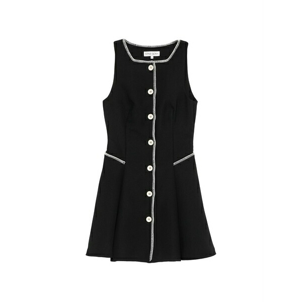 スティーヌ・ゴヤ レディース 衣装 トップス Whipstitch-trim button-up mini dress Black