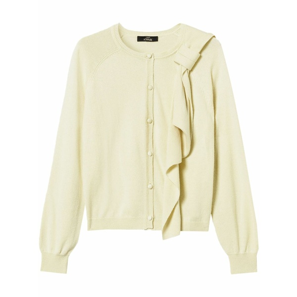 ツイン仕掛ける レディース ジレー アウター Bow-detailing knitted cardigan Yellow