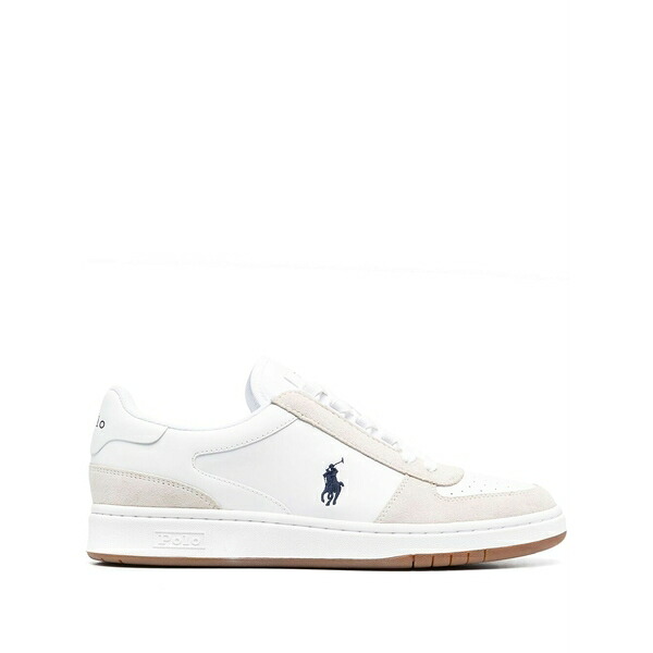 ラルフローレン メンズ スニーカー シューズ Court leather suede sneakers White