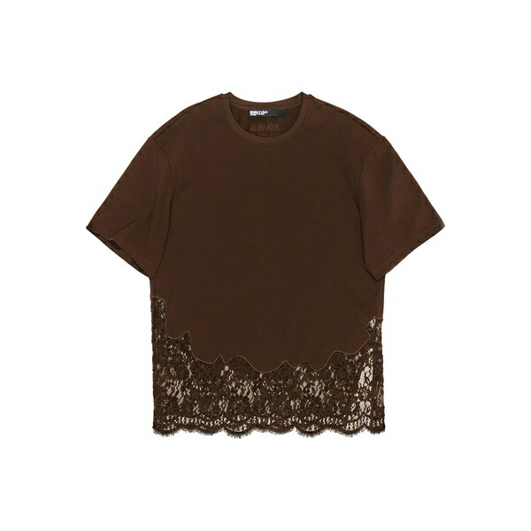 ビンバ イ ローラ レディース プルオーバー トップス Lace-trim t-shirt Brown
