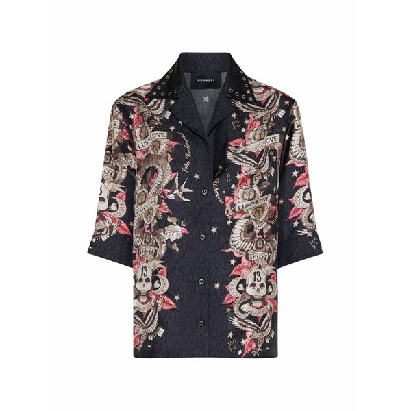 ジョン リッチモンド レディース シャツ トップス Floral-print shirt Black｜asty