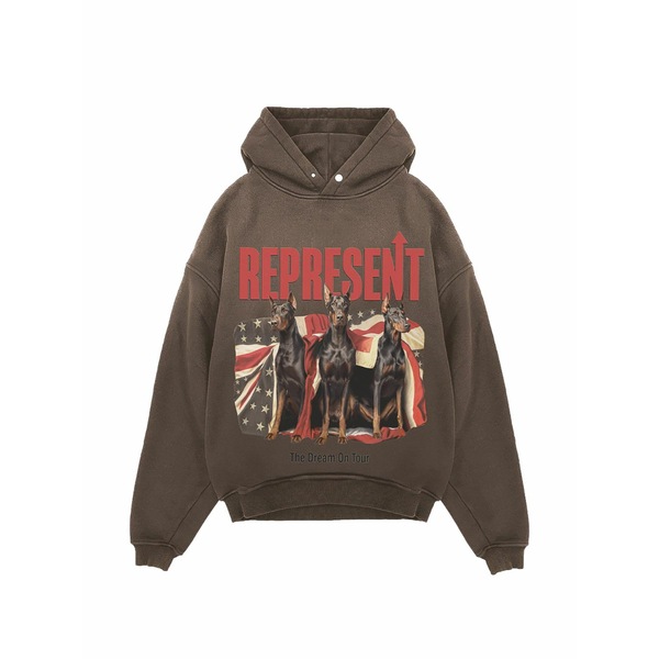 リプレゼント メンズ パーカー・スウェットシャツ アウター Graphic-print cotton hoodie Brown