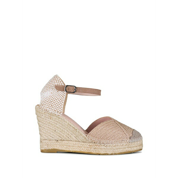 ロンホワイト レディース サンダル シューズ Buckle-fastening wedge espadrilles Neutrals