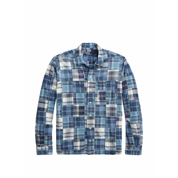 ラルフローレン メンズ プルオーバー トップス Patchwork check-pattern shirt Blue