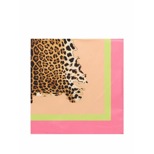 ロベルトカヴァリ レディース 消音装置・袈裟・えり巻き 添え物 Pop print silk scarf Orange