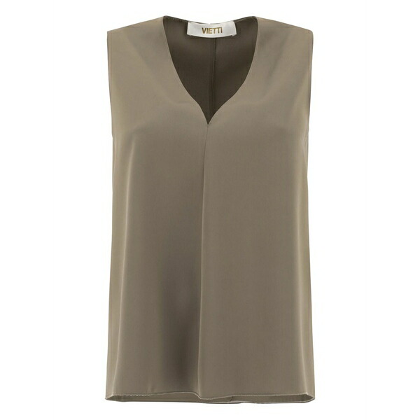 エフ.イット レディース カットソー トップス V-neck sleeveless top Brown