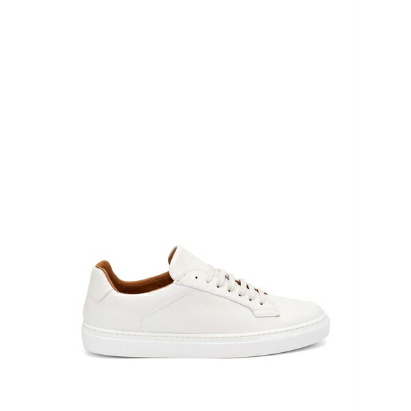 亭主もち メンズ スニーカー シューズ Low-top leather sneakers White