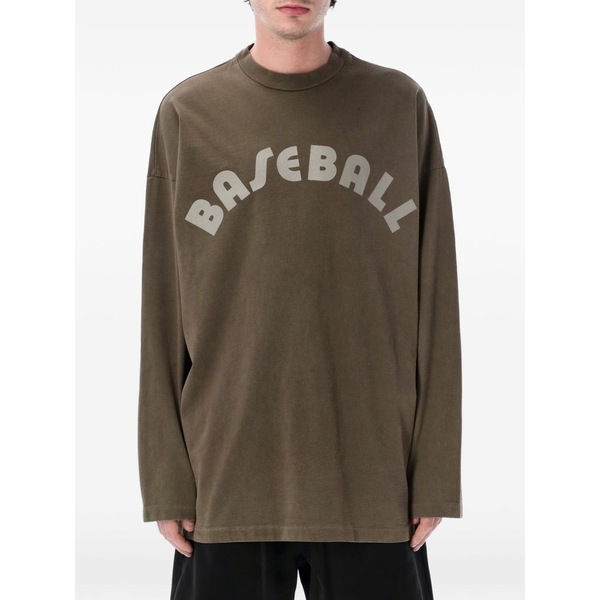 フィアオブゴッド メンズ プルオーバー トップス Logo-print long-sleeve t-shirt Brown