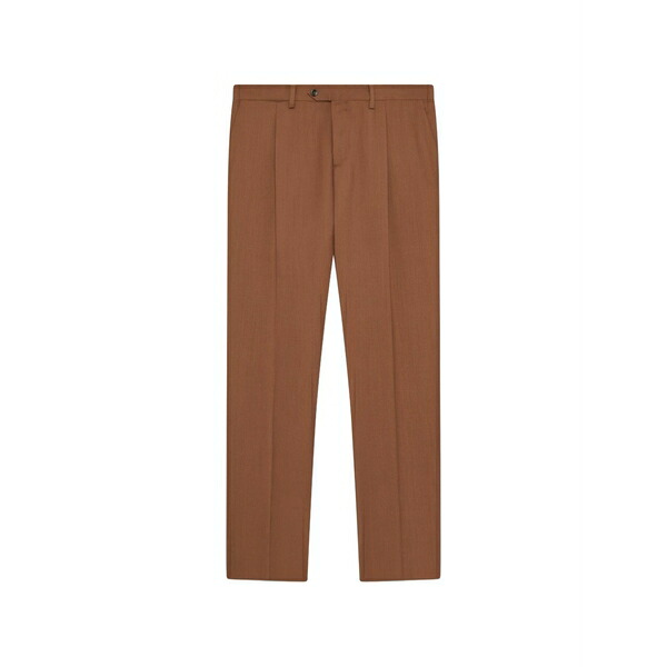 ラルディーニ メンズ 心地好いズボン下 ボトムス Single-pleat wool trousers Brown