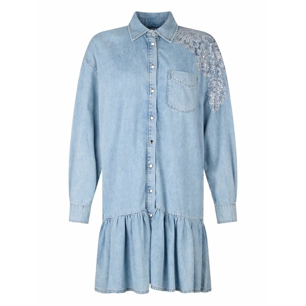 リュージョー レディース 衣装 トップス Lace-detail denim dress  Blue