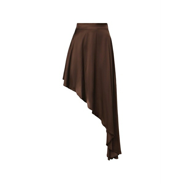 ナインミニッツ レディース スコート ボトムス Asymmetric high-waisted skirt Brown