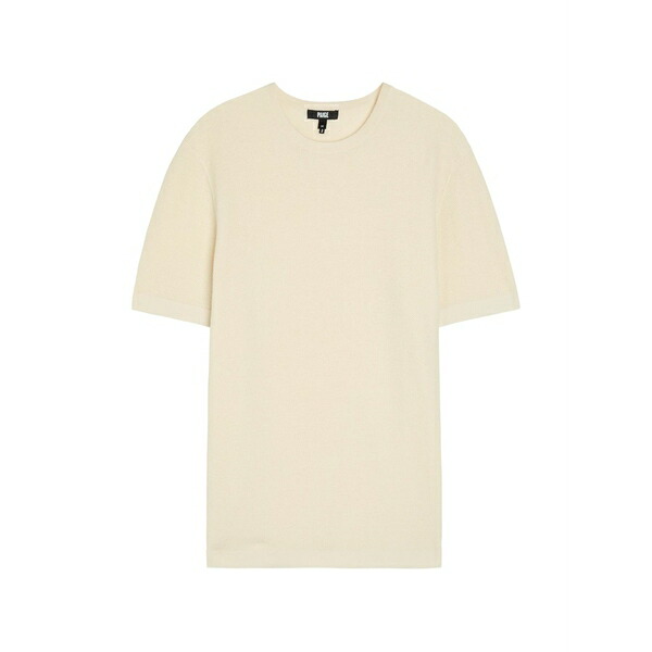 ページ メンズ ティーシャツ トップス Brimmer textured-knit t-shirt Neutrals
