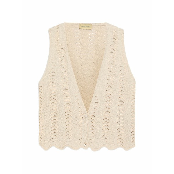 モモン レディース ジレー アウター Leon crochet tie gilet Neutrals