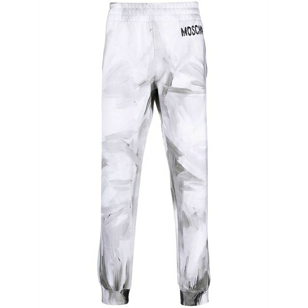モスキーノ メンズ 心地よいズボン下 ボトムス Logo-print detail track pants White