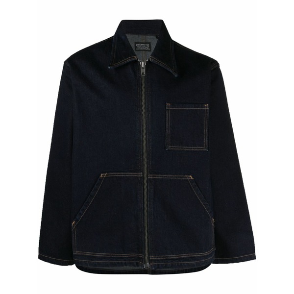 リーヴァイズジーンズ メンズ 上衣＆上衣 アウター Contrast-stitching zip-up jeans jacket  Blue