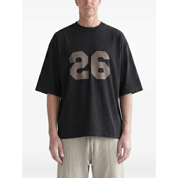 フィアオブゴッド メンズ プルオーバー トップス 26 logo-print cotton t-shirt Black