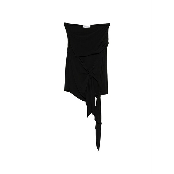 ジ アティコ レディース スコート ボトムス Knotted draped MIDI skirt Black