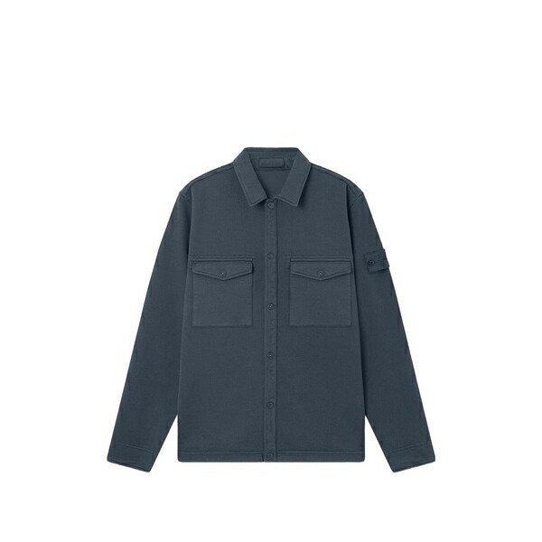 ストーンアイランド メンズ プルオーバー トップス Compass-patch pocket-detail shirt Blue