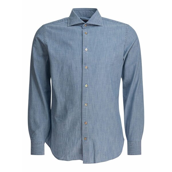 ボリエッロ メンズ プルオーバー トップス Cotton denim shirt Blue