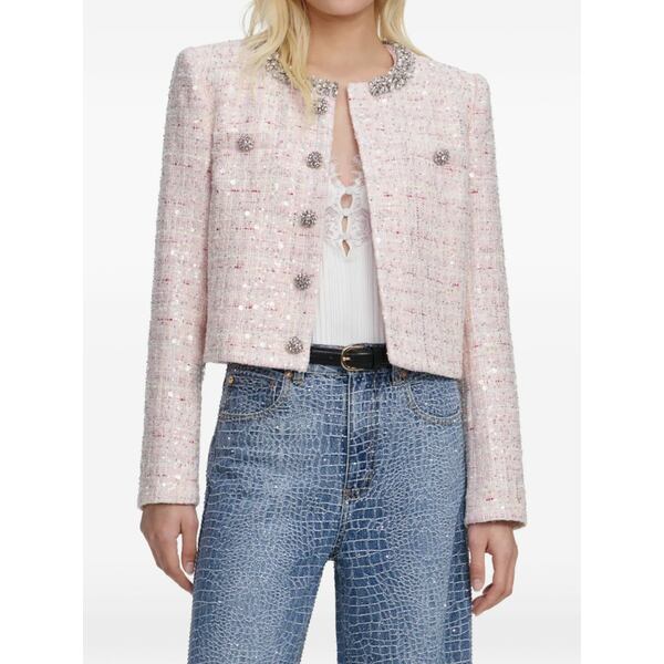 セルフ・ポートレイト レディース 上衣＆上衣 アウター Sequin boucl￡ jacket Pink