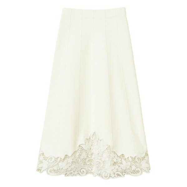 ツイン仕掛ける レディース スコート ボトムス Midi lace-trimmed skirt White