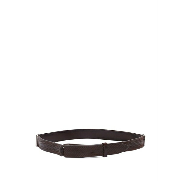 オルチアーニ メンズ 三尺帯 添え物 Textured leather belt Brown