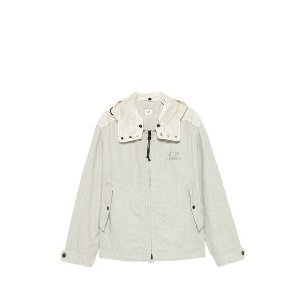 シーピーカンパニー メンズ 上衣＆上衣 アウター Panelled hooded jacket Neutrals