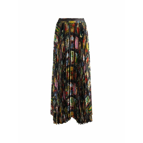 アリス アンド オリビア レディース スコート ボトムス Katz pleated printed maxi skirt Black