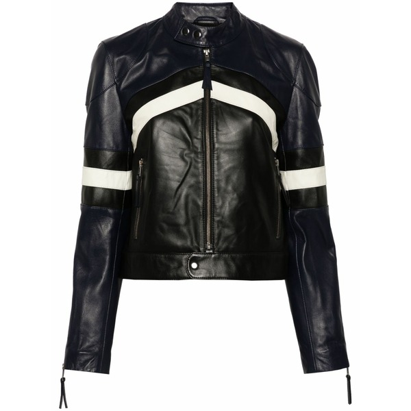 パロッシュ レディース 上衣＆上衣 アウター Zip-up leather biker jacket Black