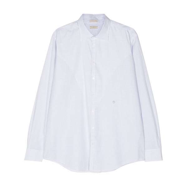 マッシモ アルバ メンズ プルオーバー トップス Genova checked cotton shirt White