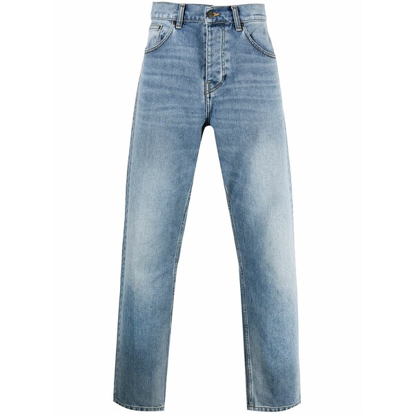 鉄道車両ハート型 メンズ ジーンズズボン下 ボトムス Straight leg jeans Blue