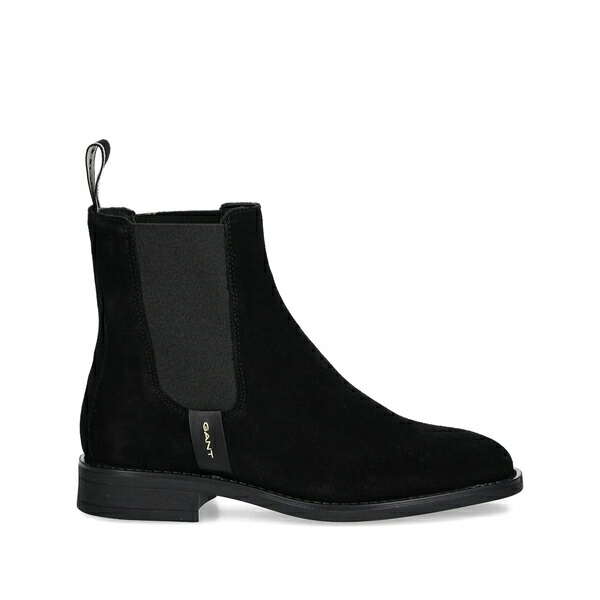 ガント レディース ブーツ シューズ Elasticated panel pull-tab boots Black